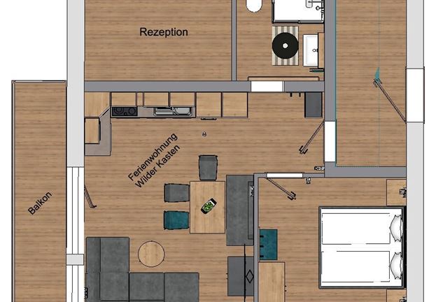 Apartment, shower, toilet, ground floor